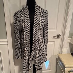 NIC+ZOE Black and White Patterned Cardigan
